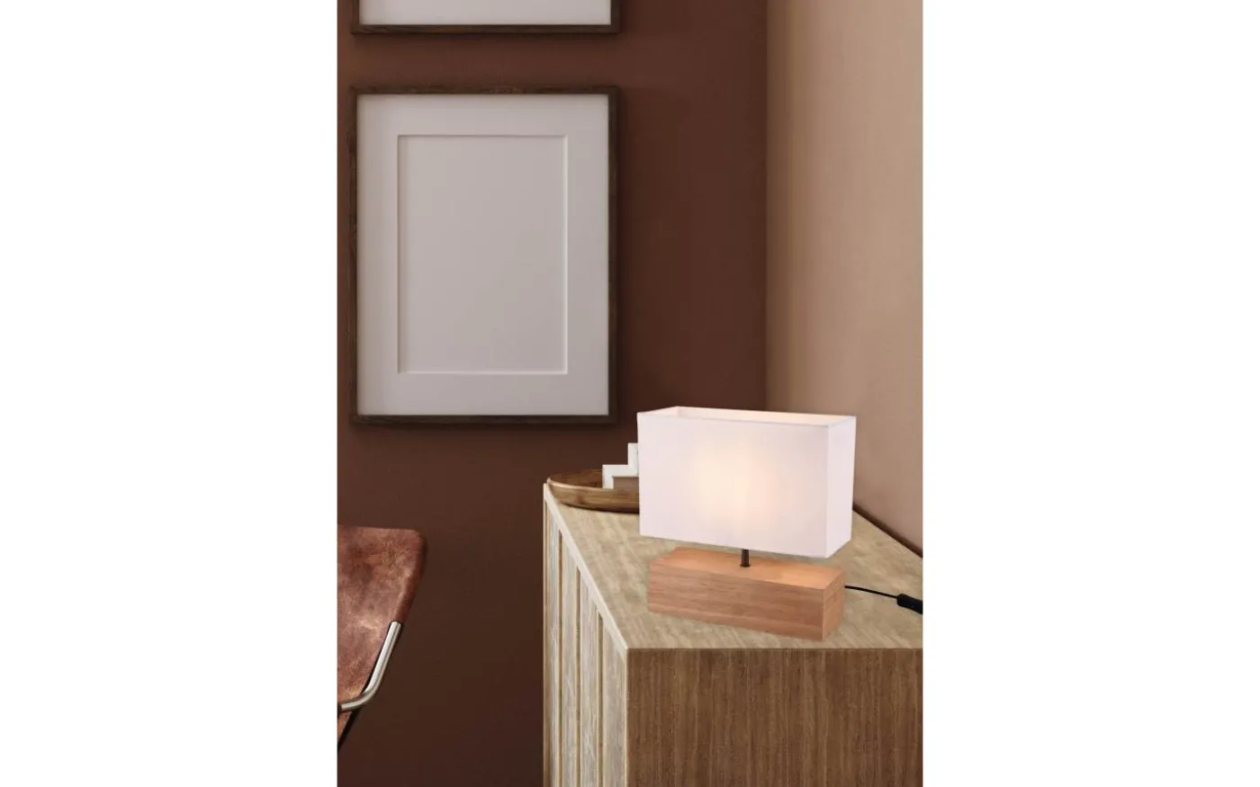 Woody Bordslampa 30cm E27 trä/vit