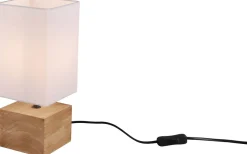 Woody Bordslampa 12cm fyrkantig E14 trä/vit