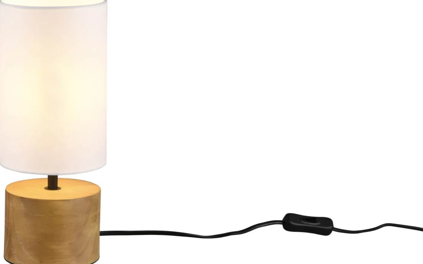 Woody Bordslampa 12cm rund E14 trä/vit