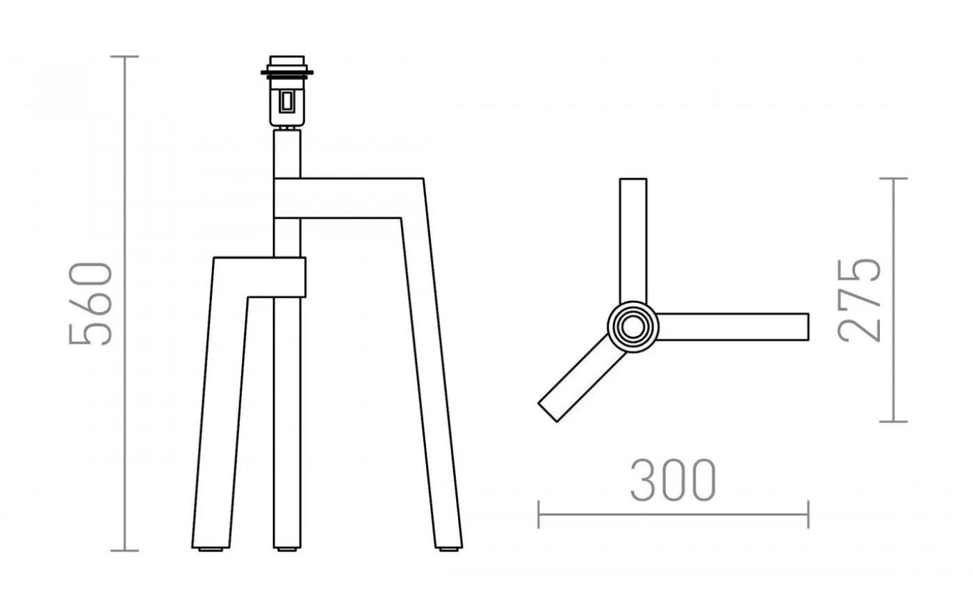 Woody Lampfot 56cm Ek
