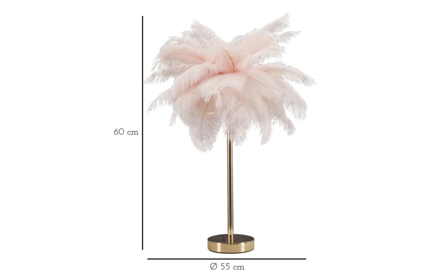 Yoga Bordslampa Palm 55cm Rosa/Guld