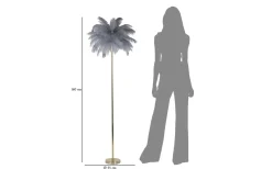 Yoga Golvlampa Palm 160cm Grå/Guld