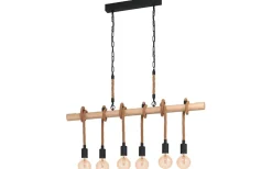 Youngstown Taklampa 100cm 6L Trä/Svart/Hampa