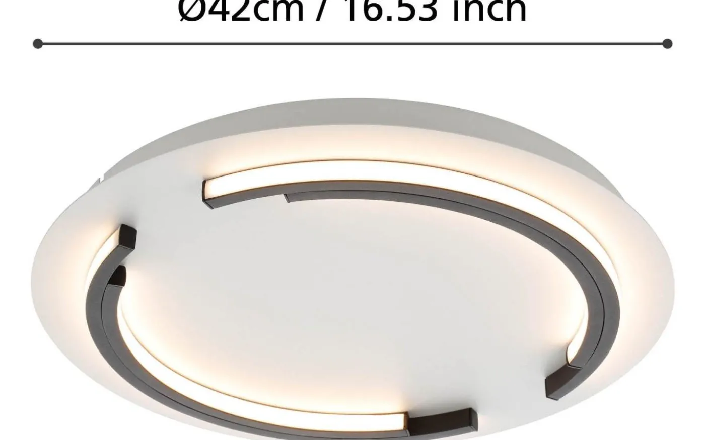 Zampote Plafond 42cm 3000K 25W Svart/Vit