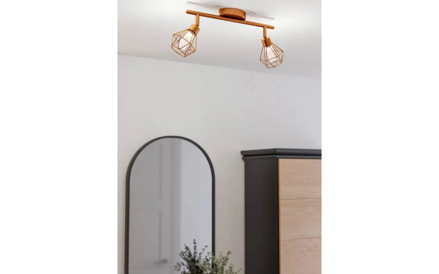 Zapata Takspotlight36cm G9 LED 3000K 2x3W Koppar