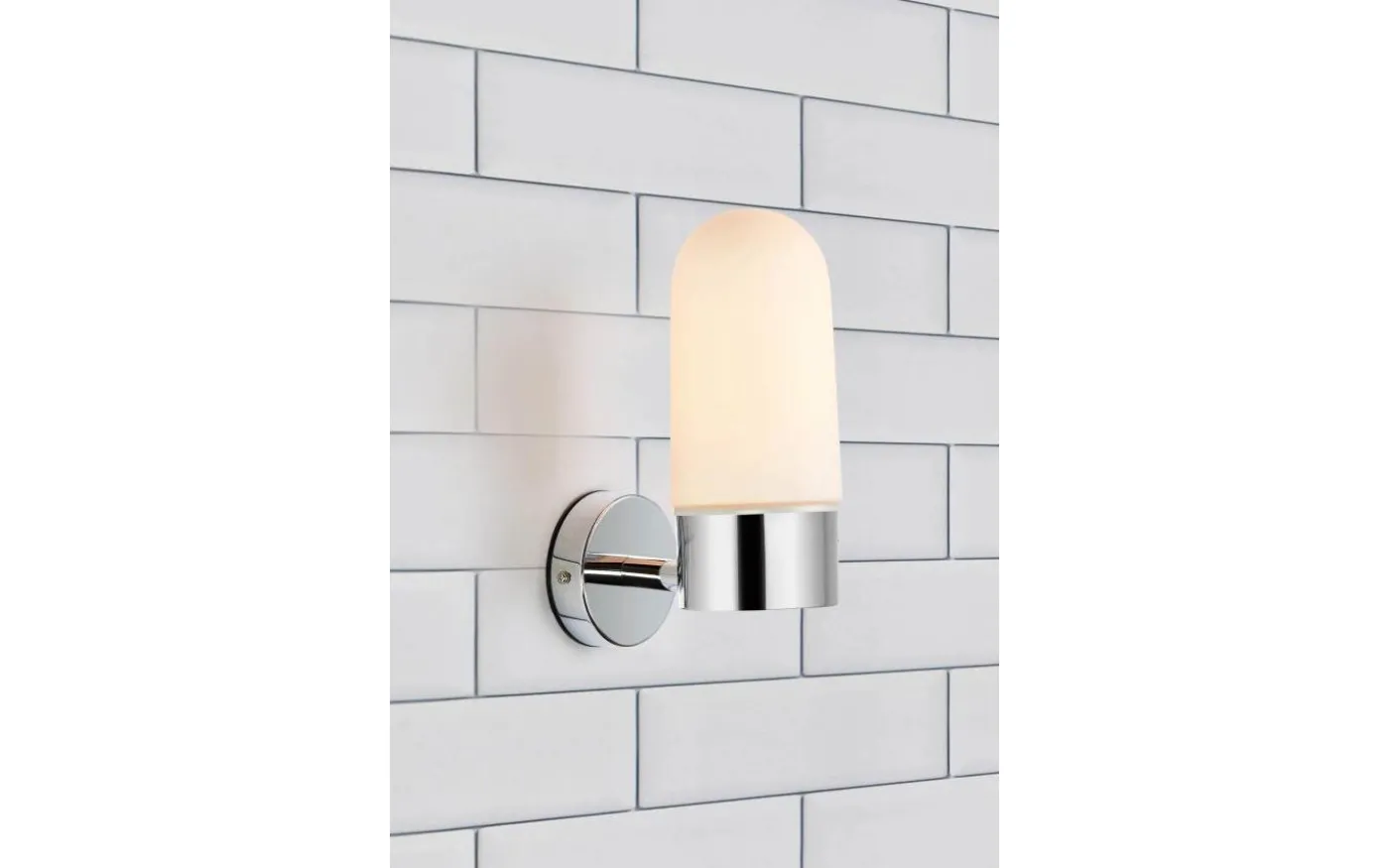 Zen Vägglampa Badrum IP44 Krom/Opal