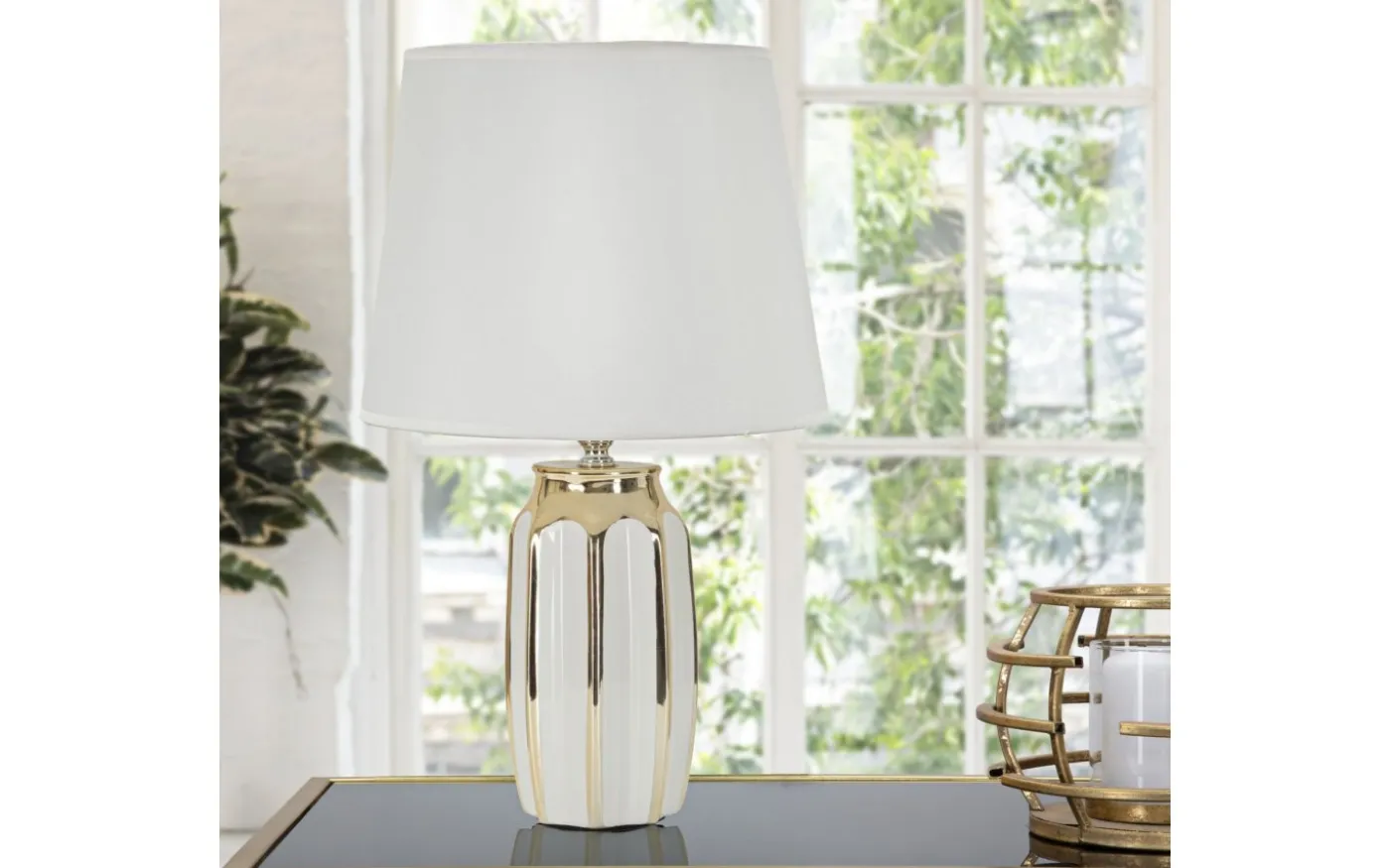 Zenit Bordslampa 40,5cm Vit/Guld