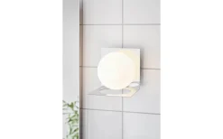 Zenit Vägglampa 1L Krom/Opal IP44