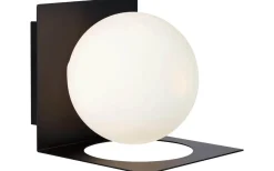 Zenit Vägglampa 1L Svart/Opal IP44