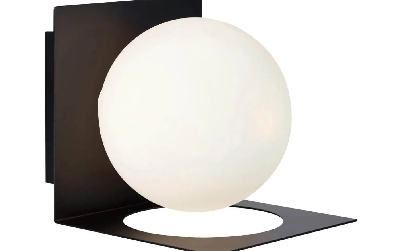 Zenit Vägglampa 1L Svart/Opal IP44