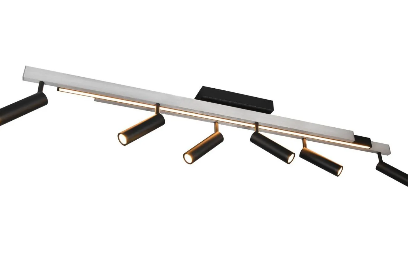 Zeno Spotlight LED 6-delat borstat aluminium/mattsvart