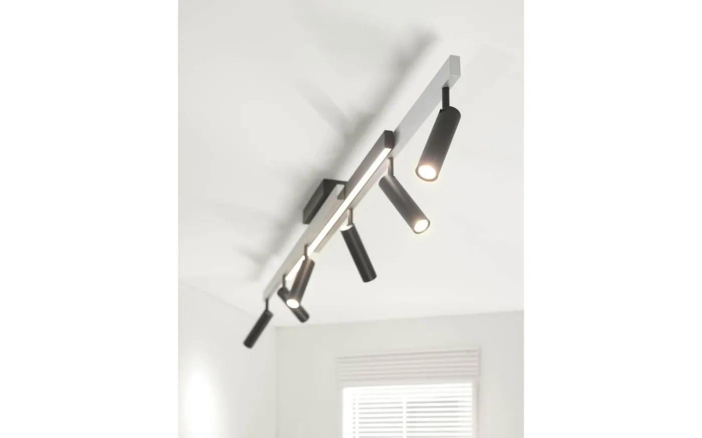 Zeno Spotlight LED 6-delat borstat aluminium/mattsvart