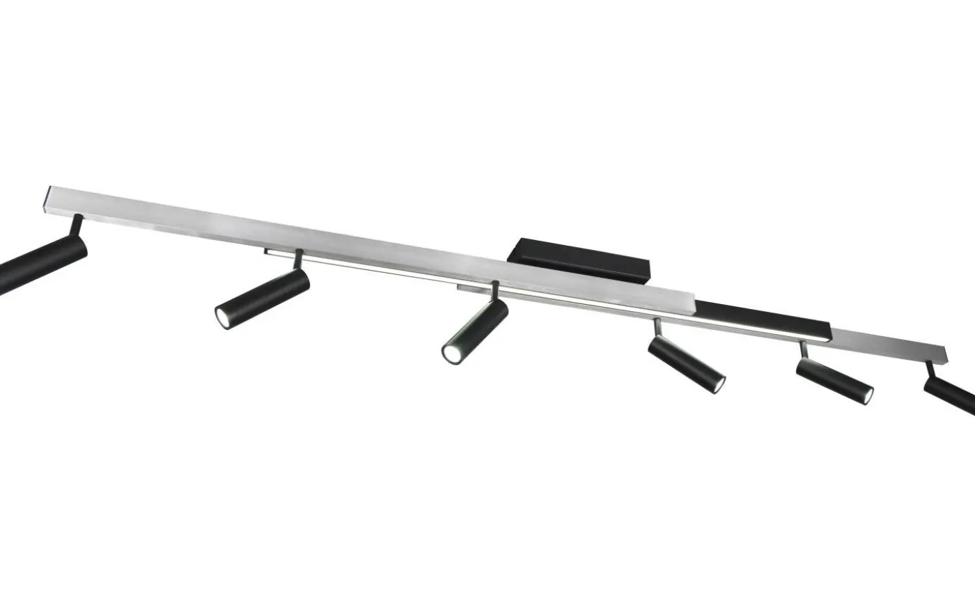 Zeno Spotlight LED 6-delat borstat aluminium/mattsvart