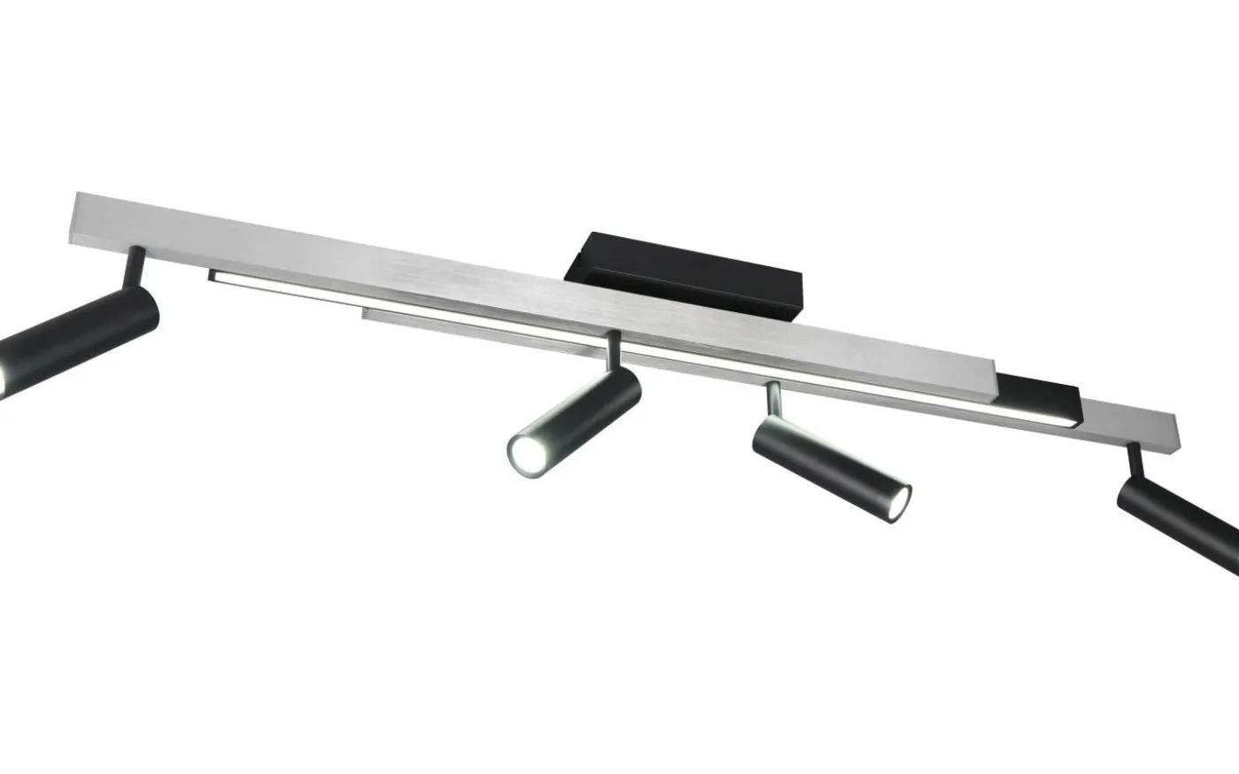 Zeno Spotlight LED 4-delat borstat aluminium/mattsvart