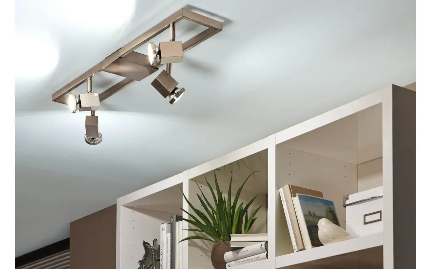 Zeraco Takspotlight 70cm GU10 LED 3000K 4x4,6W Nickel