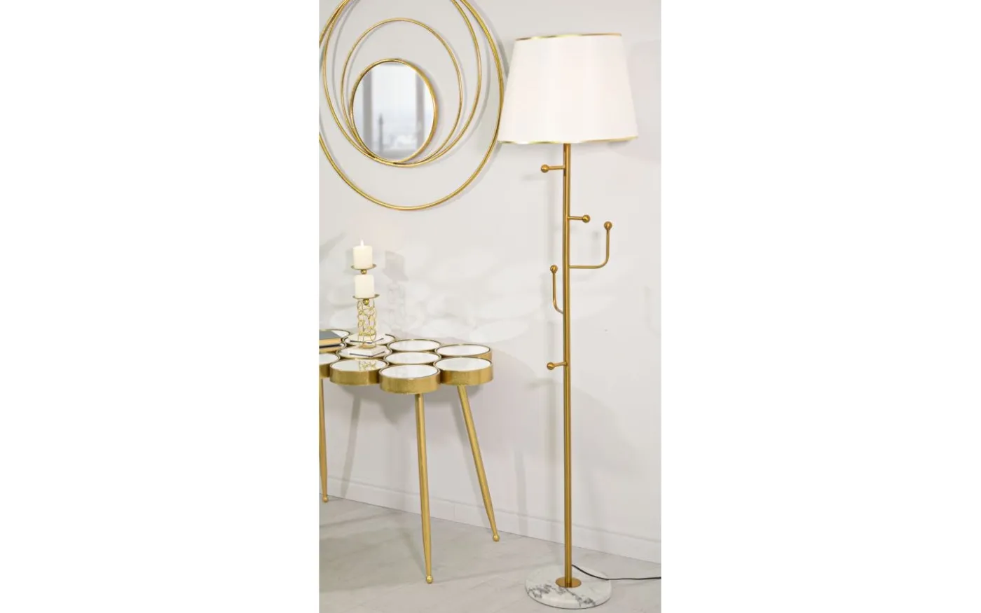 Zodiac Golvlampa Hängare 173cm Guld/Vit