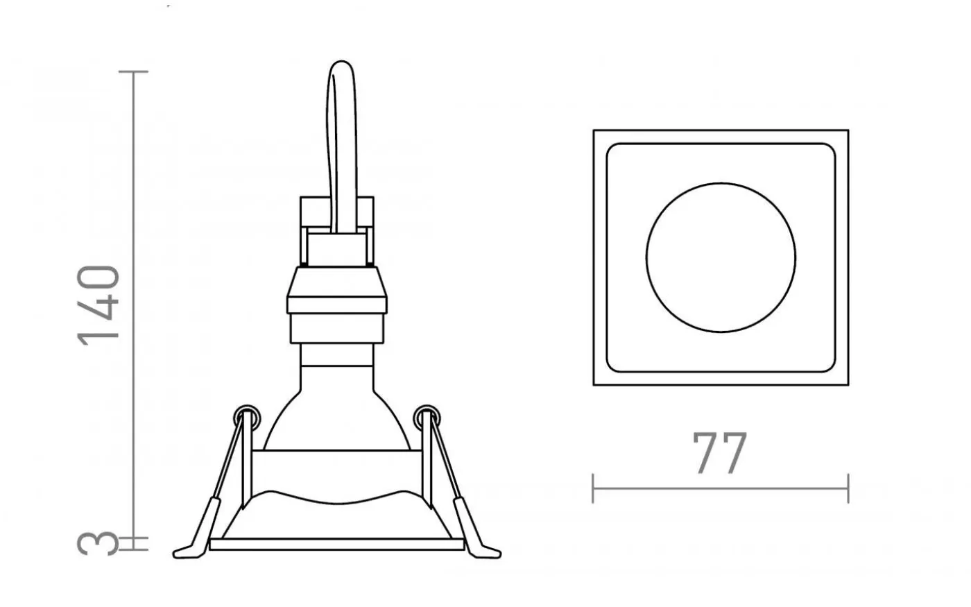 Zuri Sq Infälld Spotlight Vit GU10